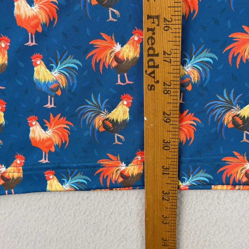 Waggle Maui Golf Polo Shirt Mens‎ 2XL Blue Rooster Print Performance - Picture 9 of 10